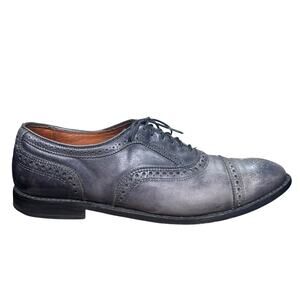Allen Edmonds Strand Grey Distressed Leather Cap Toe Oxford Size 10 D